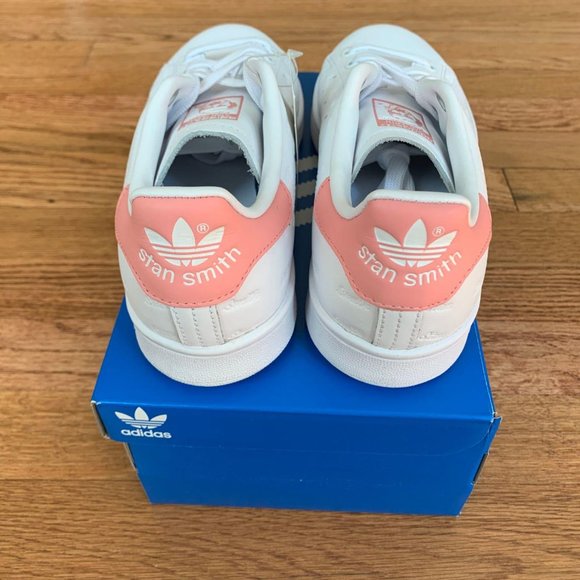Adidas Stan Smith White/Glow Pink Womens Shoes - Picture 5 of 7
